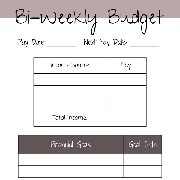 Easy Weekly Budget Planner for Beginners (Undated)