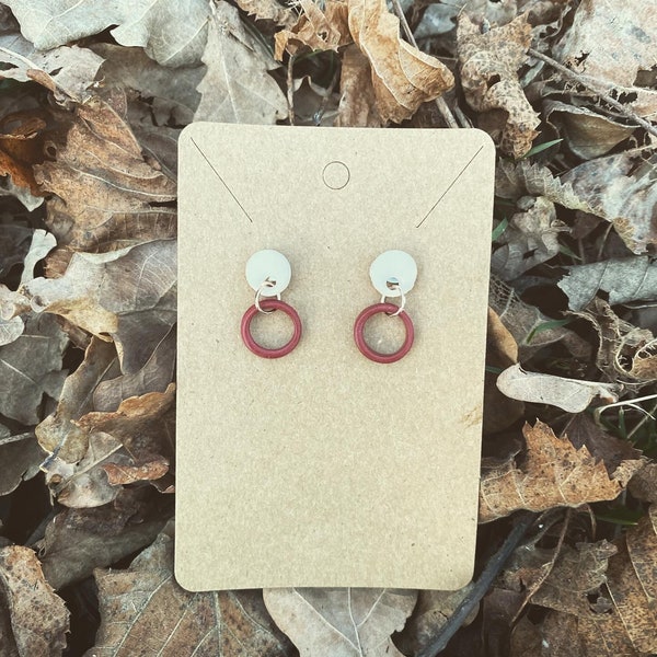 Boucles d’oreilles en pâte fimo rouge