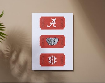University of Alabama Tickets Print