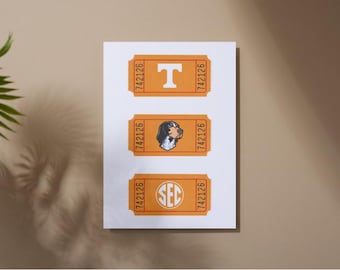 University of Tennessee Knoxville Trendy Tickets Print College for room/dorm/house
