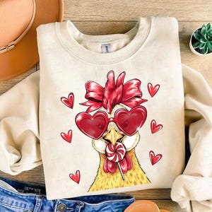 Leuke kip png, Valentijnsstrik png, leuke Valentijnsdag, retro valentijn png, boerderij valentijnshart png, liefde png, sublimatieontwerpen