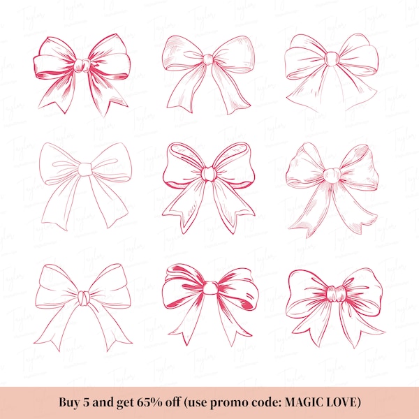 Ribbon Bow SVG Bundle, Coquette Bows Svg, Minimalist Girly Aesthetic Feminine Bow Png, Bow Tie Svg, Bow outline, Ribbon Clip Art
