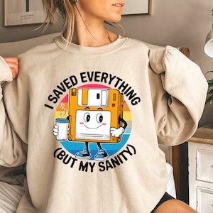 Floppy Disk Funny PNG | Retro 90s Tech Humor T-Shirt Design | Millennial Nostalgia Sublimation | Cute Digital