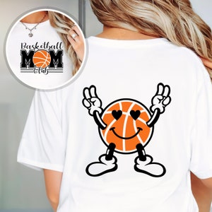 Mamá de baloncesto SVG PNG, baloncesto Svg Png, mamá de baloncesto Svg Png, sublimación de baloncesto, Svg frontal y posterior