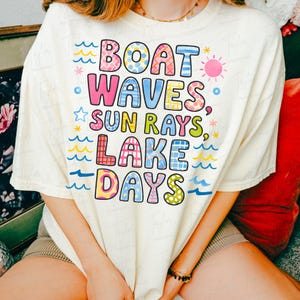 Boat Waves Sun Rays Lake Days PNG, Retro Summer Png, Hello Summer Lake Png, Lake Days Png,  Vacation Png, Summer Vacation Png