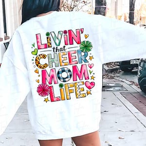 Livin&#39; That Cheer Mom Life Png, Cheer Mom Png, Cheerleader Life Png, Cheer Shirt Design, Cheerleading Sublimation Png