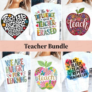 Teacher Bundle PNG Sublimation, Teacher Png Design, Teacher Gift Png Download, Teacher Shirt Design Bundle , Teacher Appreciation