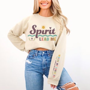 Spirit Lead Me Sleeve Shirt Design Sweatshirt Svg, Bible Verse Religious, Psalm Jesus, Sublimation, Scripture Spirit Lead Me Svg