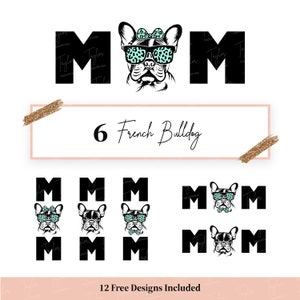 Französische Bulldogge Mama SVG, Französische Bulldogge SVG, Png, Hund Mama SVG, Hunde Sonnenbrille und Schleife, Hunderasse SVG, niedlicher Hundeliebhaber Digitaler Download
