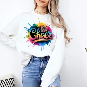 Cheerleading PNG, Watercolor Cheer PNG, Rainbow Cheer Mom Png, Cheer Png, Digital Sublimation Design, Cheerleader Png