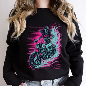 Badass Bitch Svg Png Sublimazione Design, Umorismo Sarcastico per Adulti, Scheletro Divertente Png, Donna Scheletro in Motocicletta