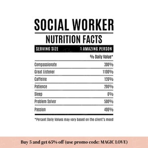 Assistante sociale Svg, assistante sociale drôle Png, valeur nutritive assistante sociale, Svg drôle, sarcastique mug Png coupe Cricut téléchargement numérique