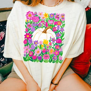 Boho Fall Floral Pumpkin, Autumn Pumpkin Floral, Glitter Fall Png, Fall Flower Pumpkin, Fall Leaf Png, Brushstroke Pumpkin Shirt Design