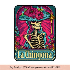 Carta de Tarô La Chingona Png Svg, Design Engraçado de Sublimação Mexicana, Camiseta Engraçada Latina Esqueleto Caveira PNG, Baixar