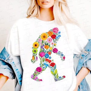 Wildflower Bigfoot Png, Rock On Sasquatch Png, Floral Bigfoot Digital Download, Bigfoot Art, Yeti