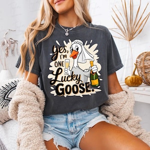 Oui, je suis la mariée Lucky Goose Bride, Silly Goose Bride, Funny Goose Lover Png, Mariage EVJF drôle Png