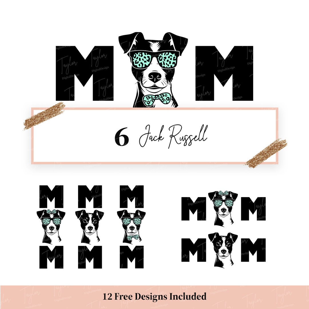 Jack Russell Mom Svg, Jack Russell Svg Png, Dog Mom Svg, Dog Sunglasses