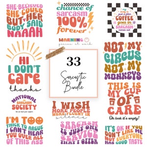Retro sarcastische Svg-bundel, grappige Svg, Sassy Svg, sarcasme Svg, sarcasme Svg-bundel, volwassen humor Svg, humoristische Svg, gesneden bestand voor Cricut