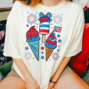 4th of July Ice Cream Png, Retro USA Png, Retro 4th of July Sublimation, America Png, Party In the USA,  Fourth Of July PNG