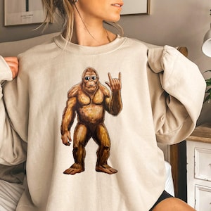 Bigfoot Png, Rock On Sasquatch Png, Cool Bigfoot Digital Download, Bigfoot Art, Yeti