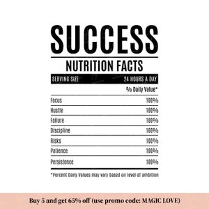 Succes Svg, succes Png, voedingsfeiten succes, grappige Svg, inspireren Svg Smpowerment Svg digitale download