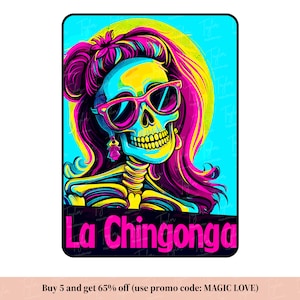 Carta de Tarô La Chingona Png Svg, Design Engraçado de Sublimação Mexicana, Camiseta Engraçada Latina Esqueleto Caveira PNG, Baixar