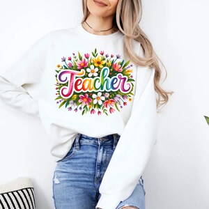 Preppy Teacher Png, Back to School Png, Floral Teacher Appreciation Png, First Day of School Png, Teacher Png Design, Teacher Gift Png