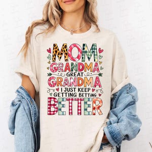 Moeder oma overgrootmoeder png, oma png, oma-shirt png, oma-sublimatie png, schattige oma-sublimatie