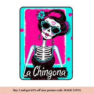 Carta de Tarô La Chingona Png Svg, Design Engraçado de Sublimação Mexicana, Camiseta Engraçada Latina Esqueleto Caveira PNG, Baixar
