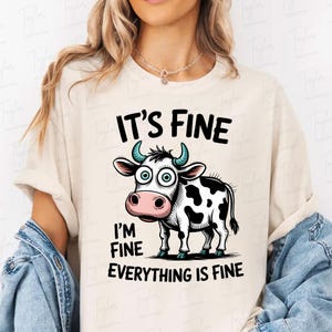 Está tudo bem, estou bem, está tudo bem, PNG, Frases engraçadas, PNG, Ansiedade, Mama engraçada, PNG, Sarcástico, PNG, Vaca engraçada, Louca, Download digital
