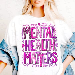 Pink Mental Health Matters Png, Salute Mentale Png, Consapevolezza, Affermazione Positiva, Amore per se stessi, Sii Gentile Png, Consapevolezza Mentale Ispiratrice
