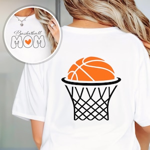 Mamá de baloncesto SVG PNG, baloncesto Svg Png, mamá de baloncesto Svg Png, sublimación de baloncesto, Svg frontal y posterior