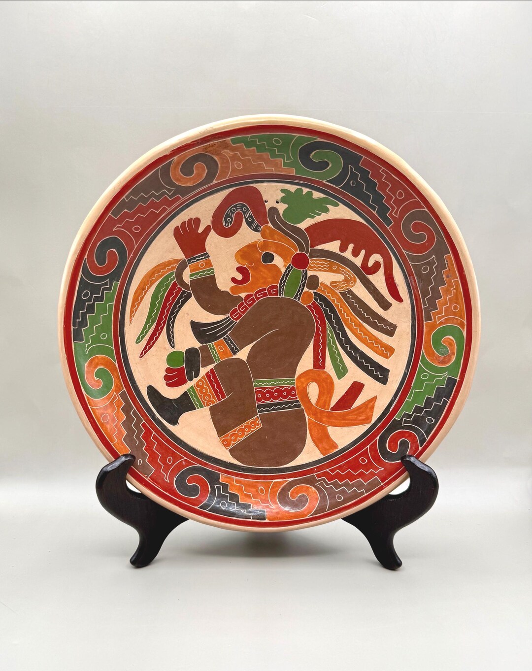 Vintage Aztec Mayan Plate - Mexican Terracotta Folk Art - Wall Decor - Etsy
