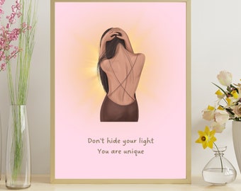 Motivational quote print, Inspirational wall art for woman, selflove