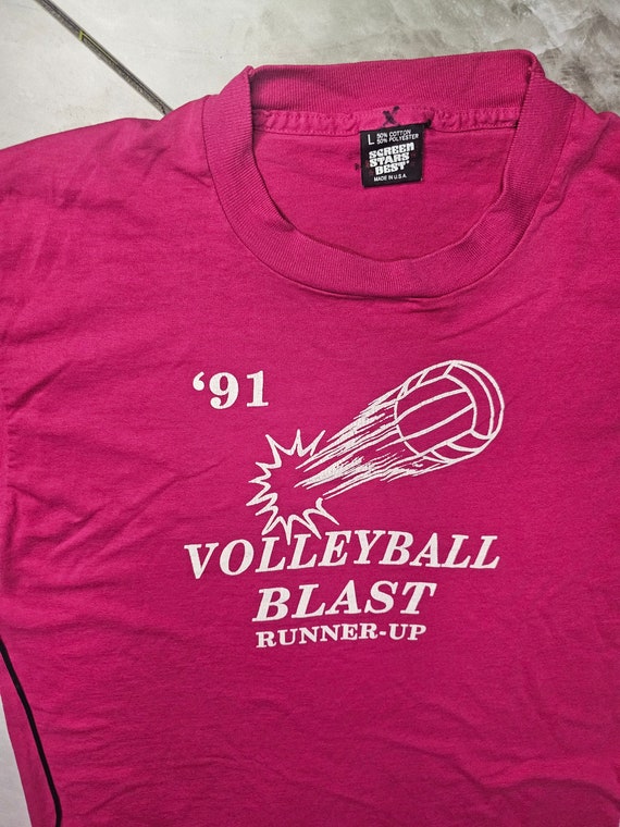 Vintage tshirts 1991 pink tourney volleyball retr… - image 4