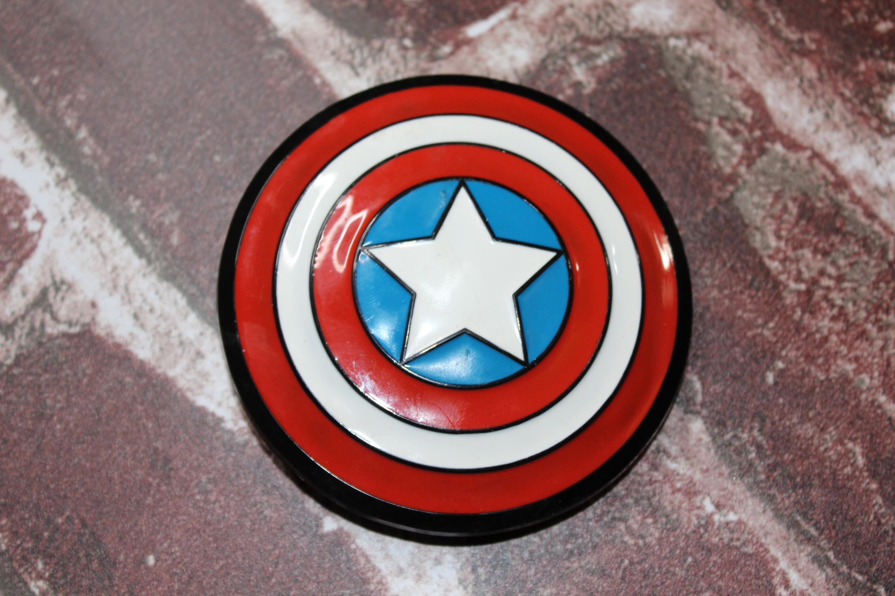 Fibbia Cintura Scudo Captain America - Metallica Per Cosplay O Uso Quotidiano - Rosso E Blu