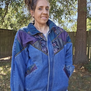 M Current Seen vtg patchwork denim jacket