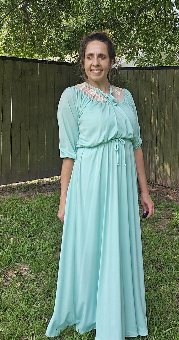 Vintage Dress Sweet Feminine 1960s 1970s Crochet Peasant Jcpenney Pea Green  Mint - Etsy Israel