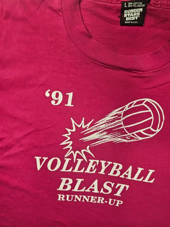 Vintage tshirts 1991 pink tourney volleyball retr… - image 5