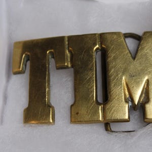 Vintage belt buckle unbranded TIM  brass mens accessories