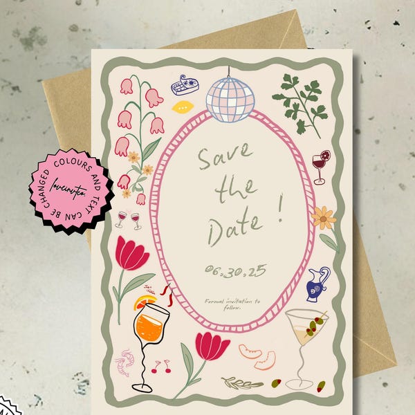 Floral Save the Date Template , Printable Save the Dates , Editable Wedding Invitation Unique Wedding Save the Date Digital Invite 05