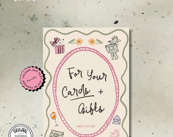Whimsical Wedding Cards And Gifts Sign Floral Gifts Table Sign, Editable Bridal Shower Gift Sign, Floral Reception Signage Canva Template 05