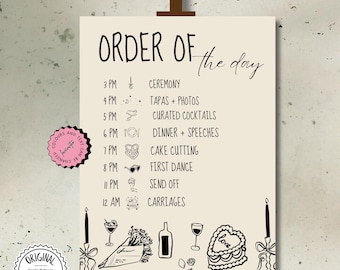 Wedding Order of Events Template Wedding Timeline Sign Whimsical Wedding SignTemplate Wedding Details  Editable Order of Events Timeline 7k