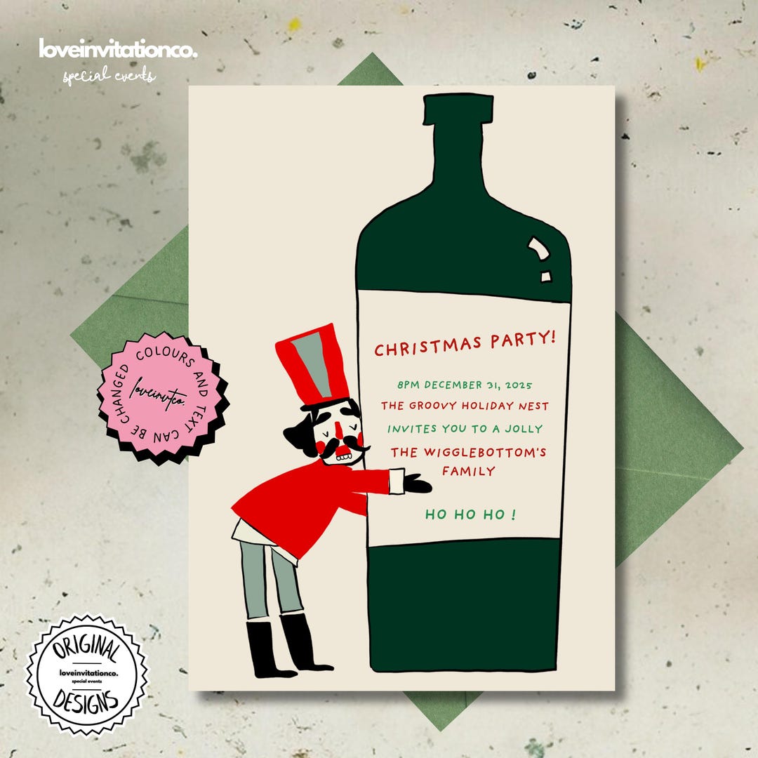 Plantilla de invitación navideña digital editable Invitación a fiesta ...