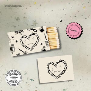 Printable Matchbox Favor Template Hand Drawn Matchbox Favor Gift For Guests Wedding Gift Unique Match Box Personalized Matchbox Wedding 2n