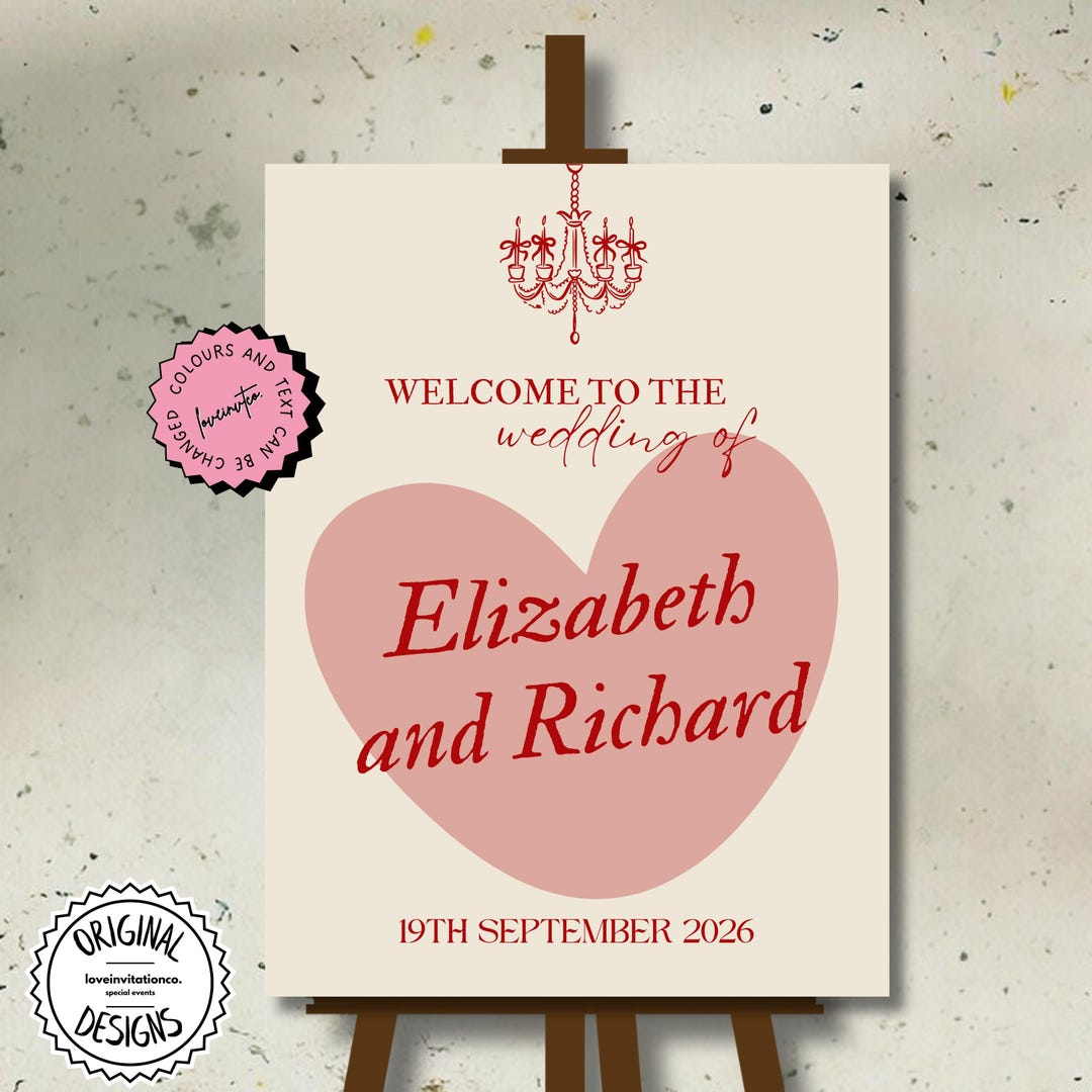 Hand Drawn Printable Wedding Welcome Sign Template Editable Wedding ...