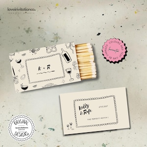 Printable Matchbox Favor Template Hand Drawn Matchbox Favor Gift For Guests Wedding Gift Unique Match Box Personalized Matchbox Wedding 3s