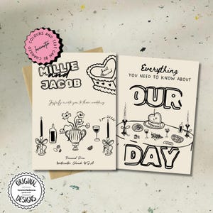Editable Wedding Invitation Template Printable Invitation Suite Digital Unique Invite Hand Drawn Invite Whimsical Invite Instant Download 8c