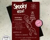 Digital Halloween Invitation Template ,Editable Halloween Invite, Scary Invite, Spooktacular Invite , Skull Invite, Ghost Party Invite