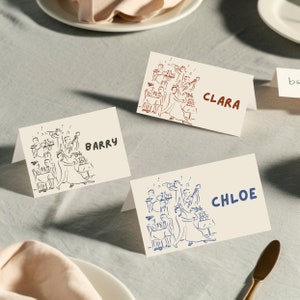 Wedding Place Cards Templates Wedding Place Card Wedding Guest Name Table Printable Place Card Guest Name Place Card HandDrawn Place Card 8b